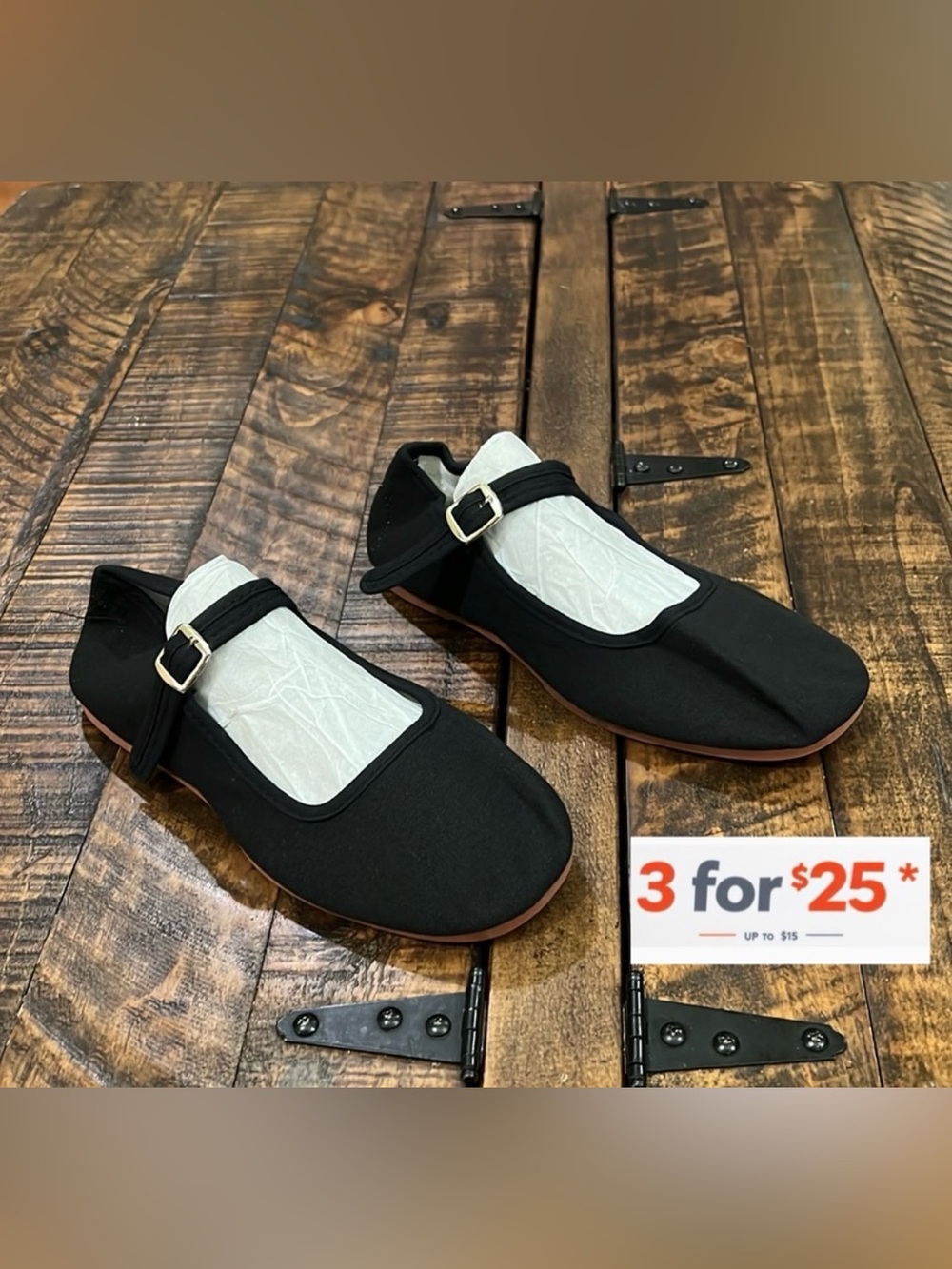 Amazon Black Flats with Buckle